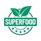 Superfood vector icon stamp badge