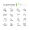 Superfoods variety pixel perfect linear icons set