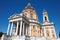 Superga basilica in Turin, clear blue sky in a sunny day in Italy