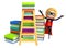 Supergirl with Book stack and ladder