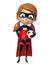 Supergirl with Football