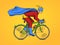 Superhero on a bicycle comic book vector