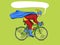 Superhero on a bicycle comic book vector