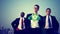 Superhero Businessmen Environment New York Concept