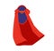 Superhero cape with empty oval badge or shield flat vector illustration isolated.