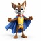 Superhero Cartoon Dog In Cape - Volumetric Lighting Style