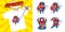 Superhero character Superheroes Set Vector illustration design