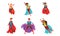 Superhero Characters Set, Brave Superman and Superwoman Characters Flying Wearing Costumes and Capes Cartoon Vector