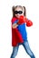 Superhero child with boxing gloves