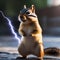 A superhero chipmunk with lightning powers, harnessing electricity to fight crime3