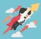 Superhero concept business flying Targering High vector illust