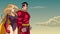 Superhero Couple Standing Together