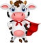 Superhero cow cartoon posing