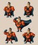 Superhero in different poses
