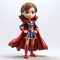 Superhero Doll 3d Model With Supergirl And Red Cape