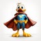 Superhero Donald Duck: A Hyper-detailed Rendering Of A Happy Cartoon Character