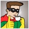 Superhero Drinking Coffee