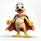 Superhero Duck: A 3d Cartoon Character With Exaggerated Nobility