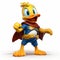 Superhero Duck A Charming Cartoon Character In Realistic Rendering