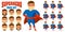 Superhero Face Set Cartoon character