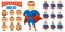 Superhero Face Set Cartoon character