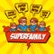 Superhero Family Superheroes Cartoon character Vector illustration