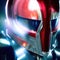 Superhero in full body armor, fantasy futuristic image of future soldier helm. Generative Ai