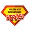 Superhero generation sticker