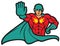 Superhero gesturing stop sign vector illustration