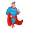 Superhero giving thumbs up icon, cartoon style