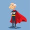 Superhero Grandfather Having Superpowers Vector Illustration