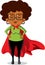 Superhero Granny of African Ethnicity Vector Cartoon Character