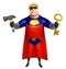 Superhero with Hammer and Key