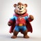 Superhero Happy Bear: Groovy Cartoon Character In Photorealistic Style