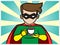 Superhero holding a coffee cup