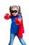 Superhero kid girl with boxing gloves