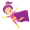 Superhero. Kid girl in fantasy comic costume