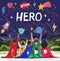 Superhero Kids Imagination Power Helper Concept