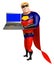 Superhero with Laptop