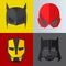 Superhero mask on colored backgrounds