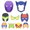 Superhero mask set icons in cartoon style. Big collection of superhero mask vector symbol stock illustration