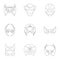 Superhero mask set icons in outline style. Big collection of superhero mask vector symbol stock illustration