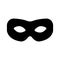 Superhero mask vector black icon. Silhouette hero cartoon character comic face. Flat black superhero costume design mask