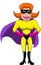 Superhero Masked Woman Hands Hip Isolated