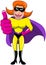 Superhero Masked Woman Thumb Up Isolated