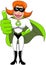 Superhero Masked Woman Thumb Up Recycle Isolated