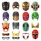 Superhero masks. Vector flat collection