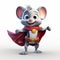 Superhero Mouse Cartoon Character In Playful Expressions