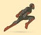 Superhero Ninja robot flying action, Cartoon superhero
