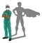 Superhero Nurse Doctor with Super Hero Shadow